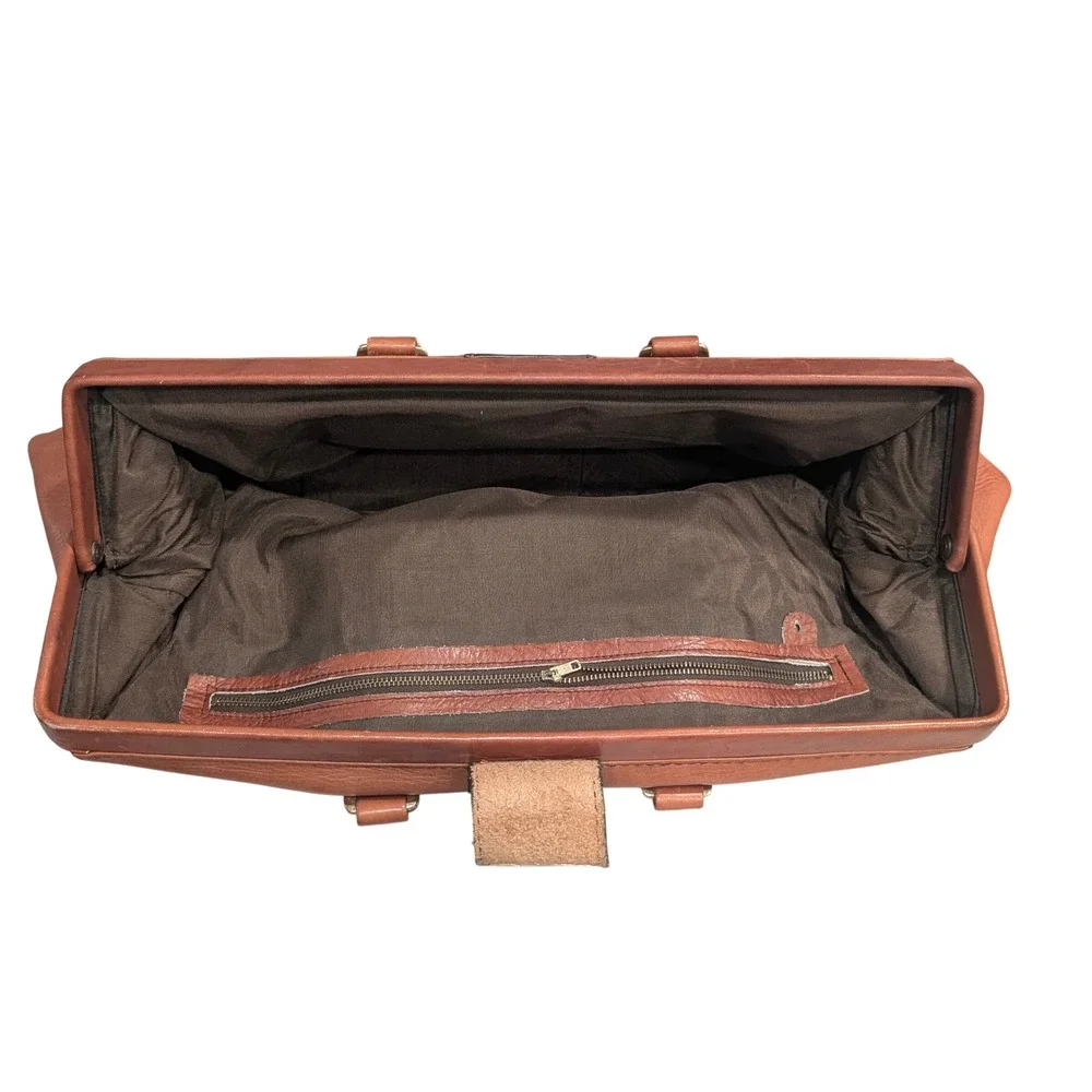 Vintage Porter Japan 70s Brown Leather Doctors Bag Retro Top Handle travel bag